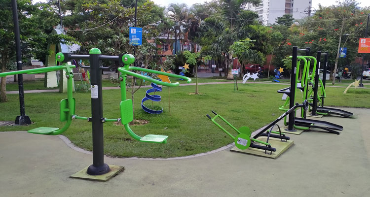 Gimnasio al aire libre en el parque del dorado