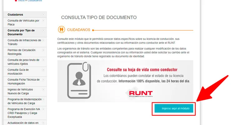 Consultar la hoja del conductor en el runt