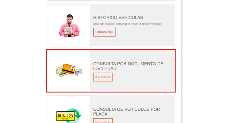 Consultar por documento de identidad en el runt