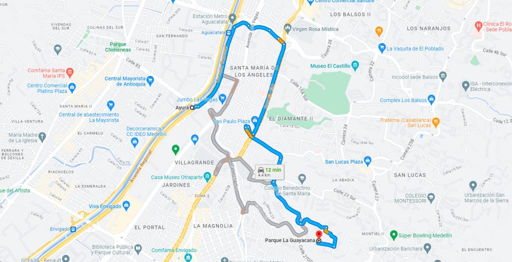 llegar al parque la guayacana desde estacion metro ayura