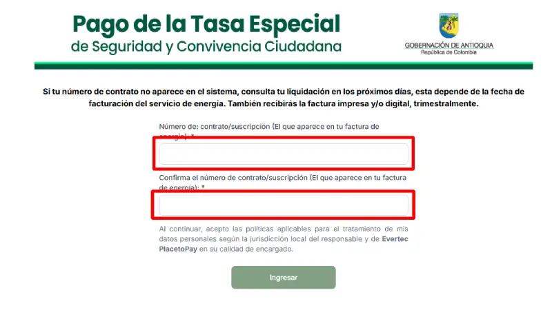 Formulario para liquidar el impuesto de seguridad creado por el gobernador de antioquia