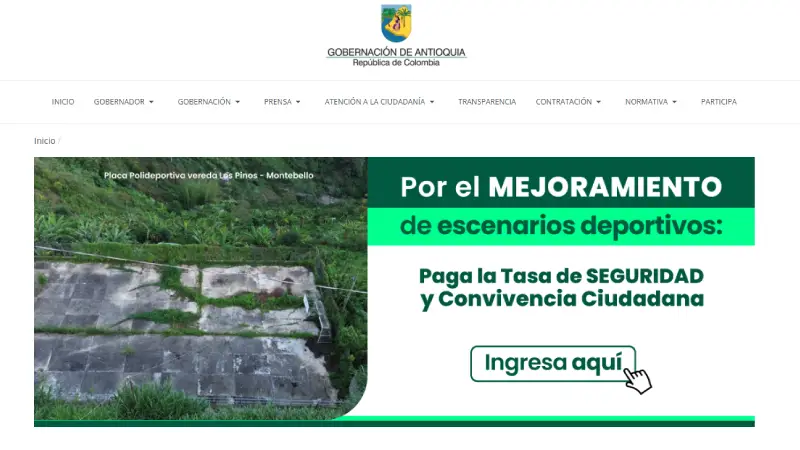 Realizar el pago de tasa de convivencia y seguridad